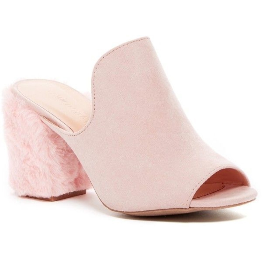 NIB Wild Diva Suzie Fur Heel Mules. Sz 6.5!